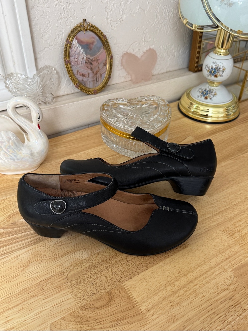 ๐ค Taos black leather Mary Jane heels size 9 comfort classic casual - Picture 11 of 16
